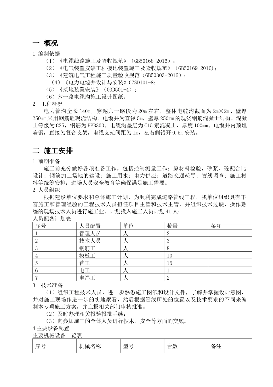 某路电缆沟施工技术方案_第3页