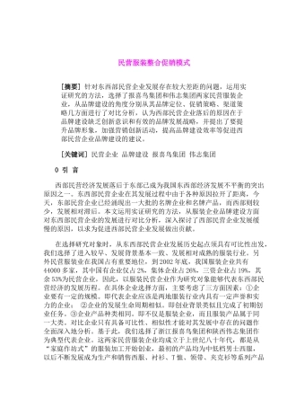 服装行业民营服装整合促销模式