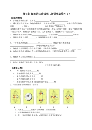 生物 细胞的生命历程 试题 必修1