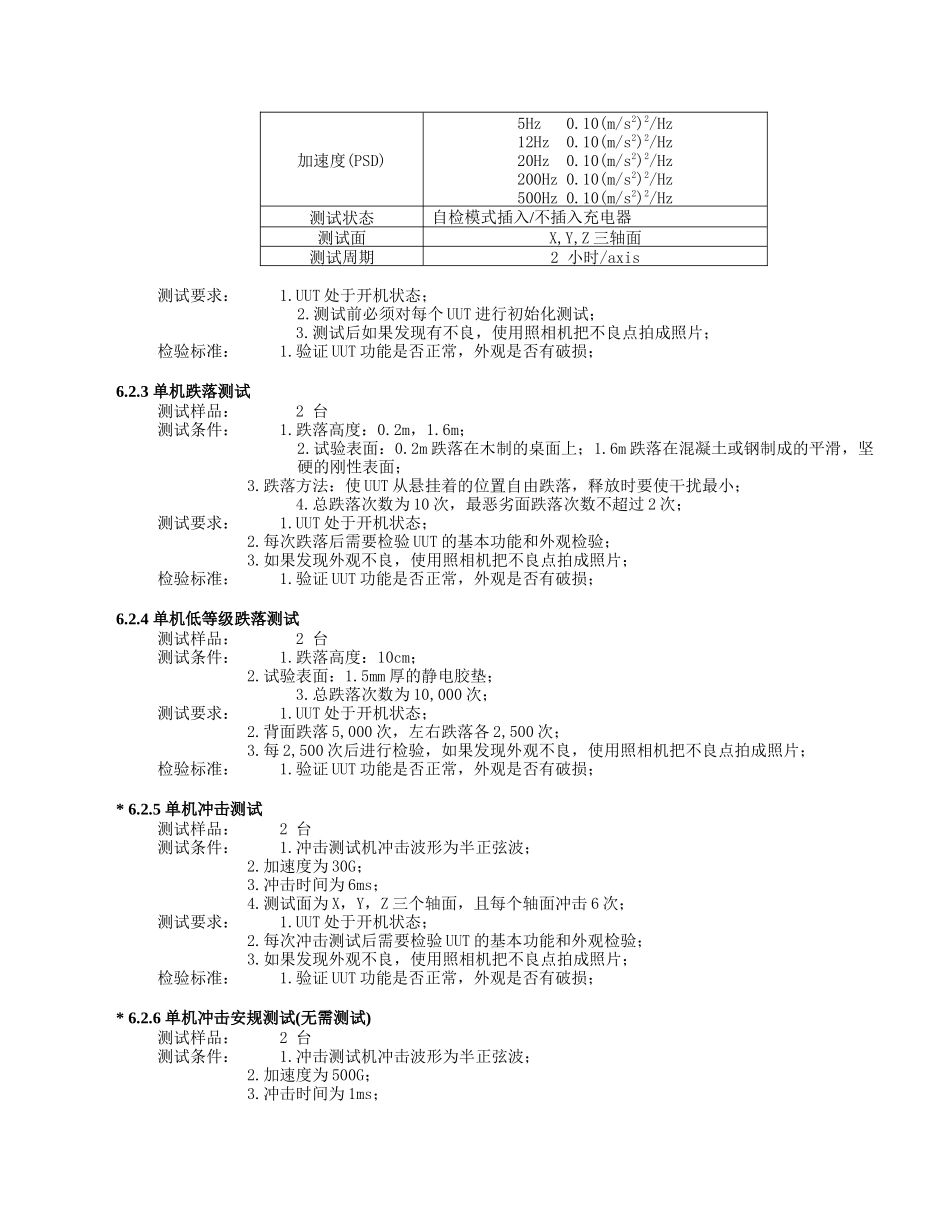 XXX公司手机可靠性测试检验规范机械部分(1)_第3页