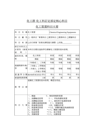 化工群化工科订定部定核心科目