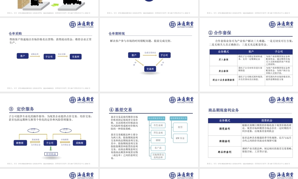 海通期货风险管理子公司风险管理业务手册(对外)