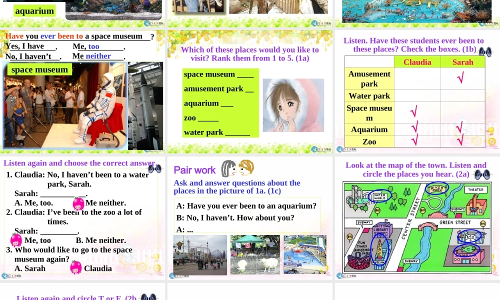 Unit9HaveyoueverbeentoanamusementparkSectionA1教学课件