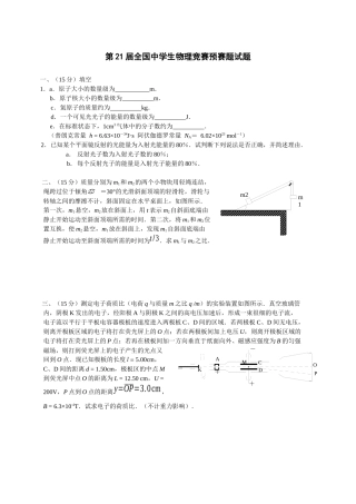 第21届全国中学生物理竞赛预赛题试题