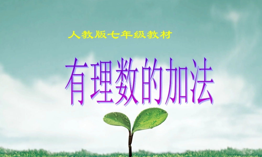 有理数的加减法课件