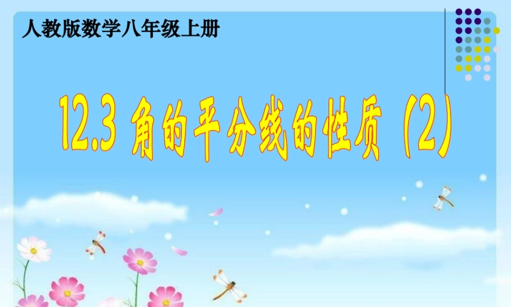 角的平分线的性质(2)