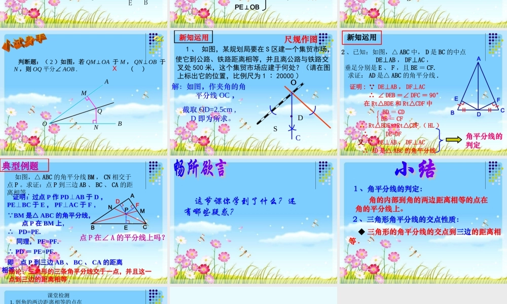 角的平分线的性质(2)