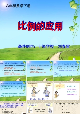 六年下《用比例解决问题》课件