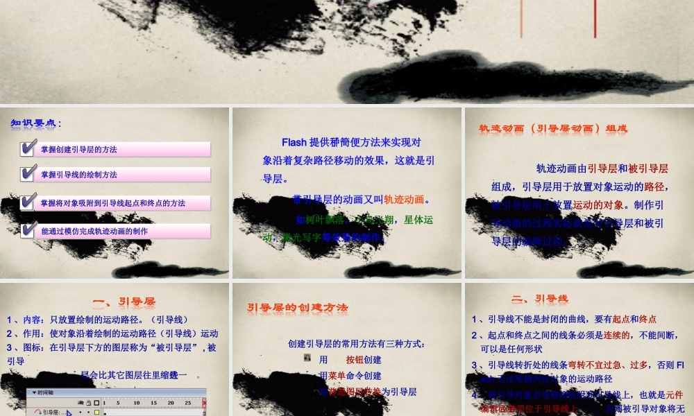 初中信息技术Flash的轨迹动画