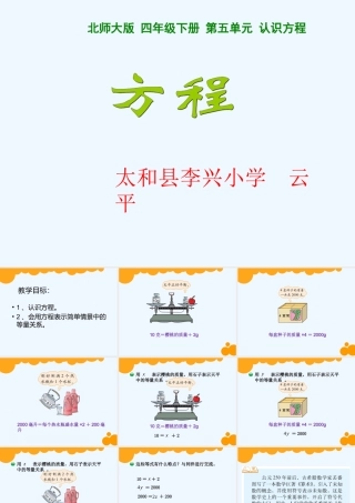 小学数学北师大2011课标版四年级《方程》-(3)