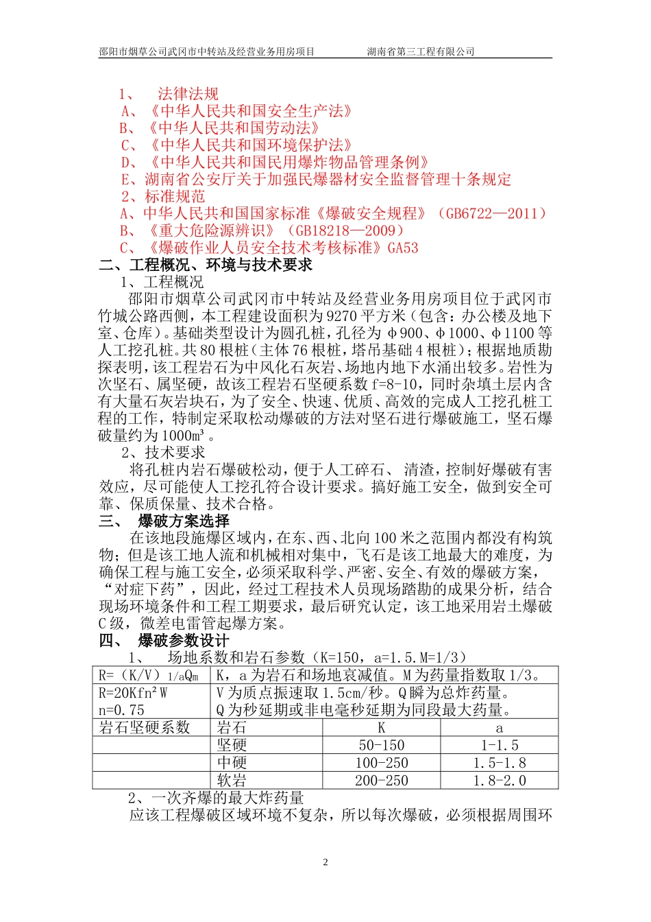 人工挖孔桩爆破施工方案_第2页