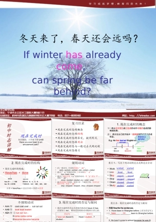 初中现在完成时复习课件2