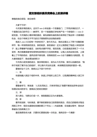 团支部组织委员竞聘会上的演讲稿