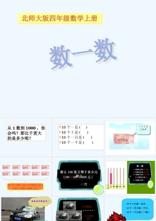 小学数学北师大2011课标版四年级北师大版数学四年级上册《数一数》PPT课件