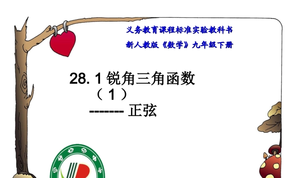 28.-1锐角三角函数(1)--.1.锐角三角函数(1)