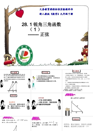 28.-1锐角三角函数(1)--.1.锐角三角函数(1)