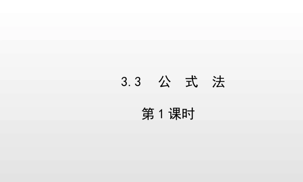3.3公式法(1)