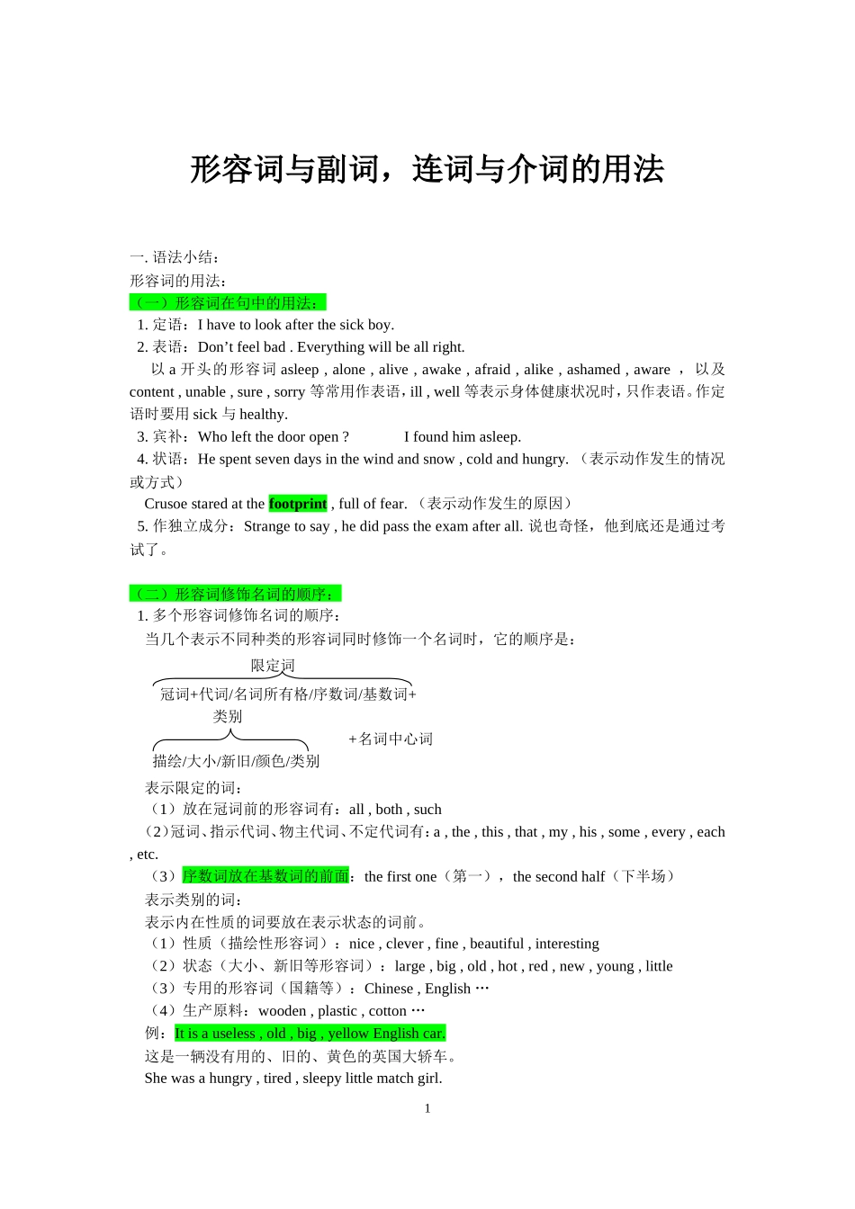 形容词、副词、连词与介词的用法_第1页