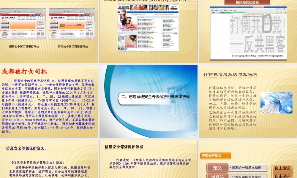 信息网络安全态势和等级保护法律法规专题讲座