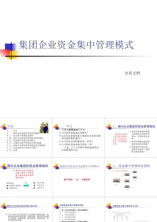 集团企业资金集中管理模式培训课件