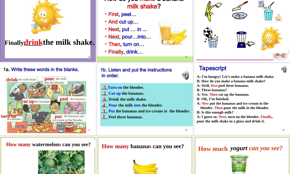 Unit8Howdoyoumakeabananamilkshake