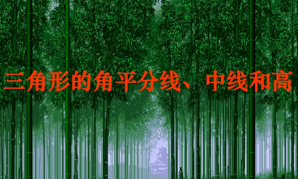 三角形角平分线、中线和高
