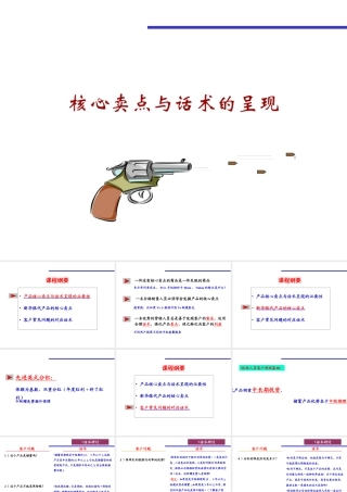 银行保险产品核心卖点和话术呈现