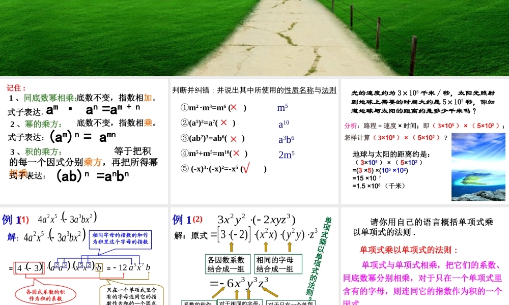 14.1.4整式的乘法(1)