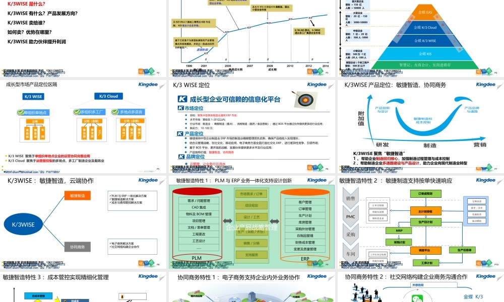金蝶K3WISE-总体介绍2013