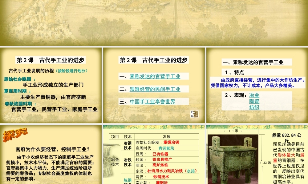 古代手工业的进步