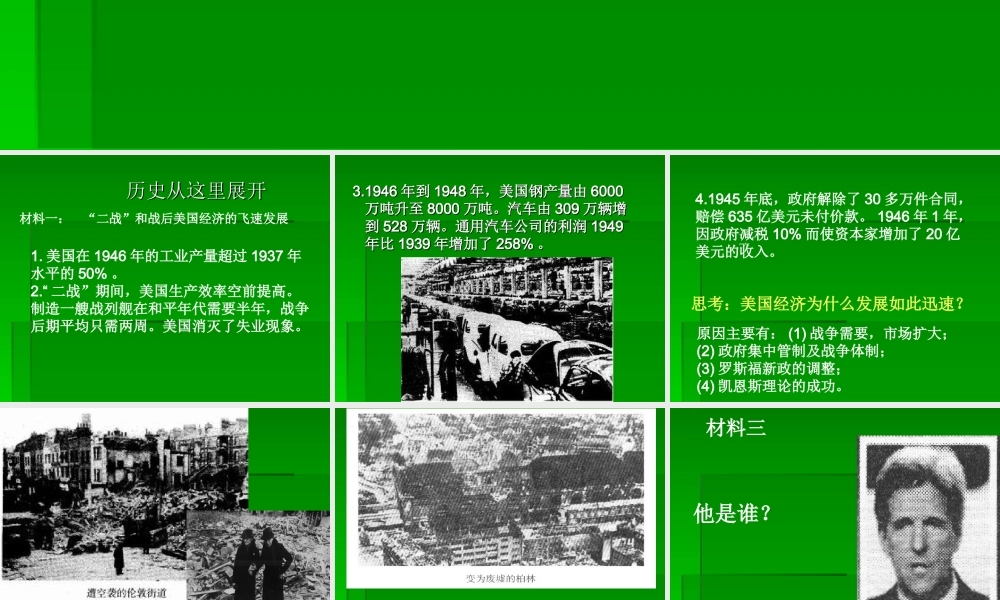 [名校联盟]辽宁省庄河市第六高级中学高中历史必修二课件：第17课+战后资本主义经济的调整