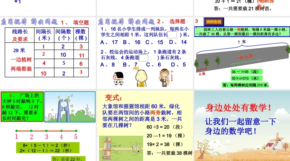 四年级植树问题