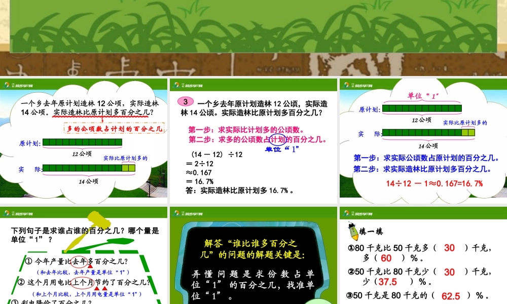 《用百分数解决问题例3》参考课件