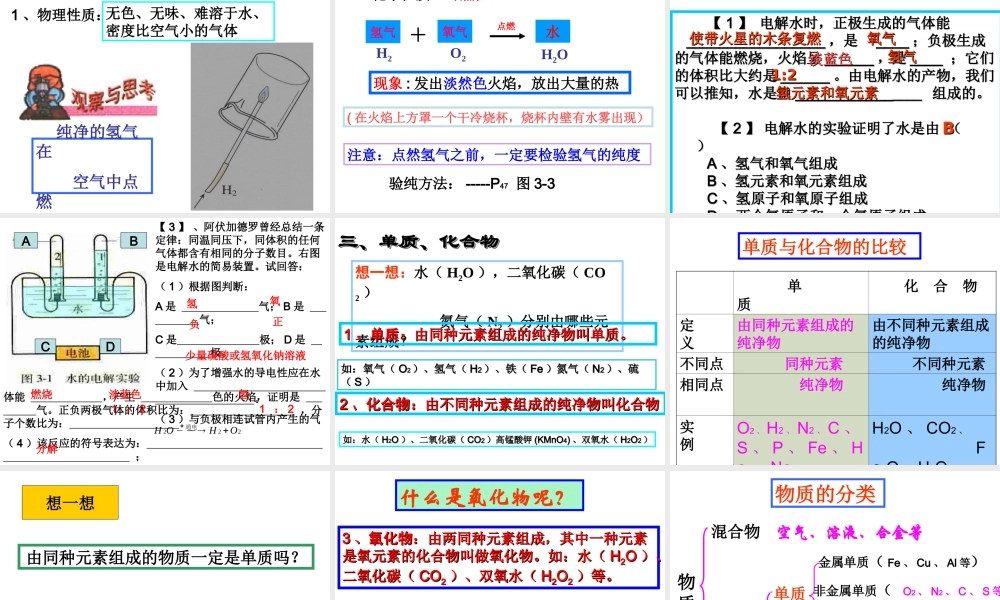 初中化学《水的组成》PPT课件