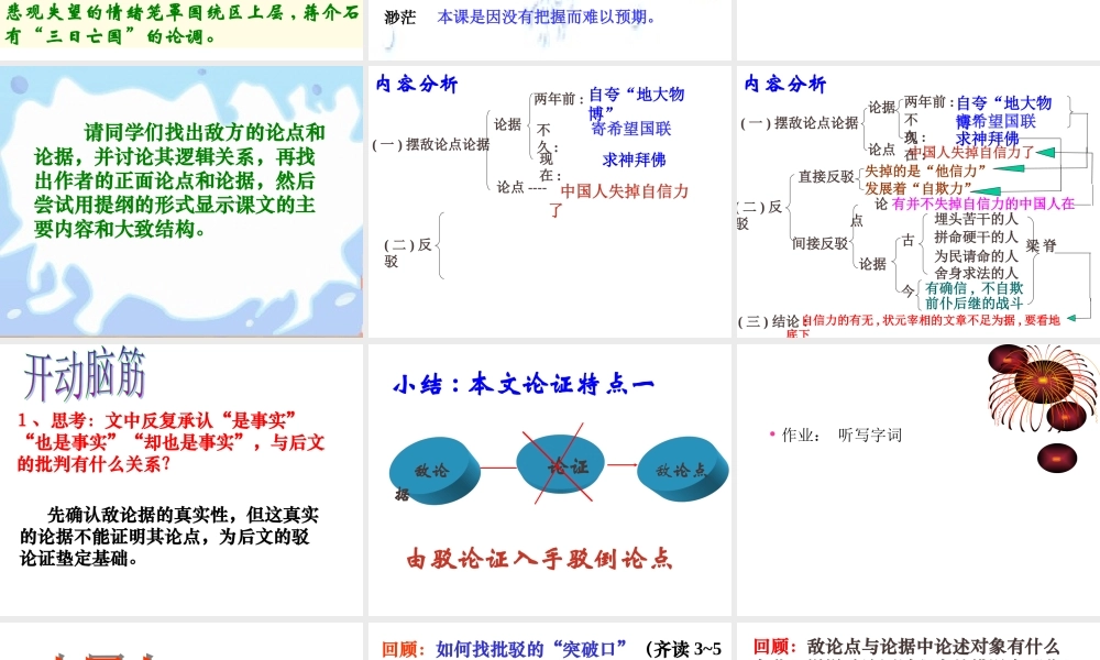 中国人失掉自信力了吗ppt