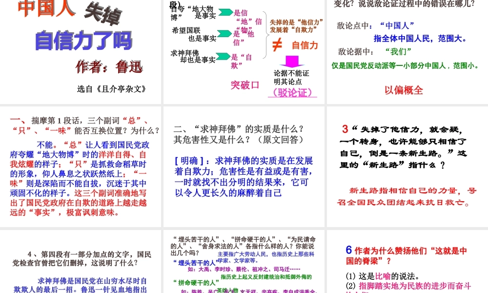 中国人失掉自信力了吗ppt