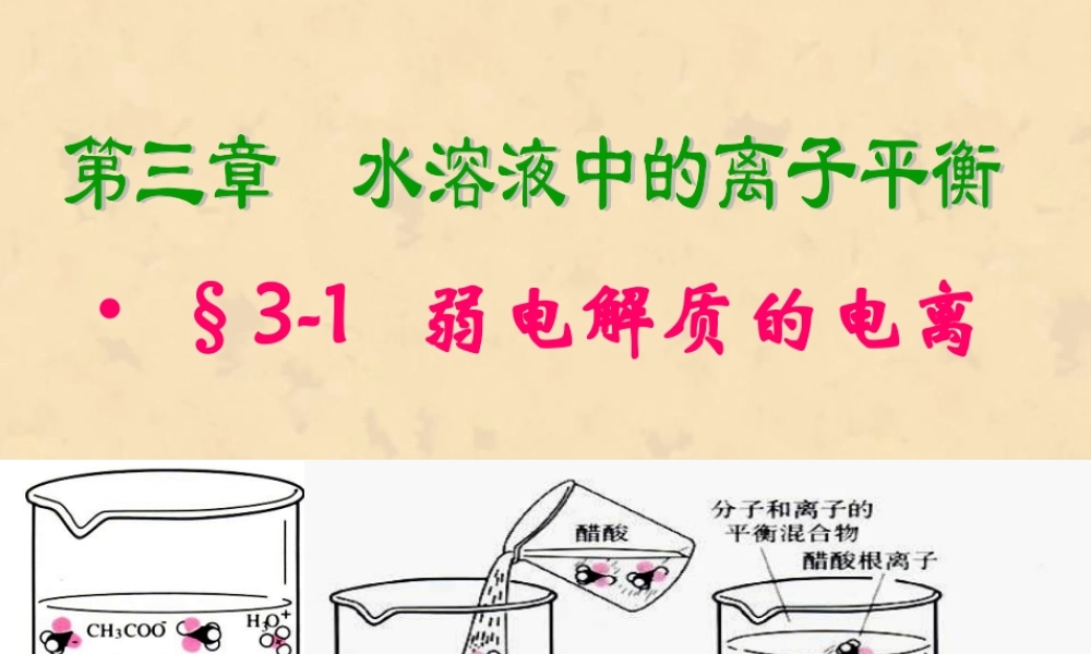 弱电解质的电离1课时