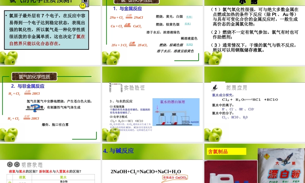 氯气的性质与制法ppt