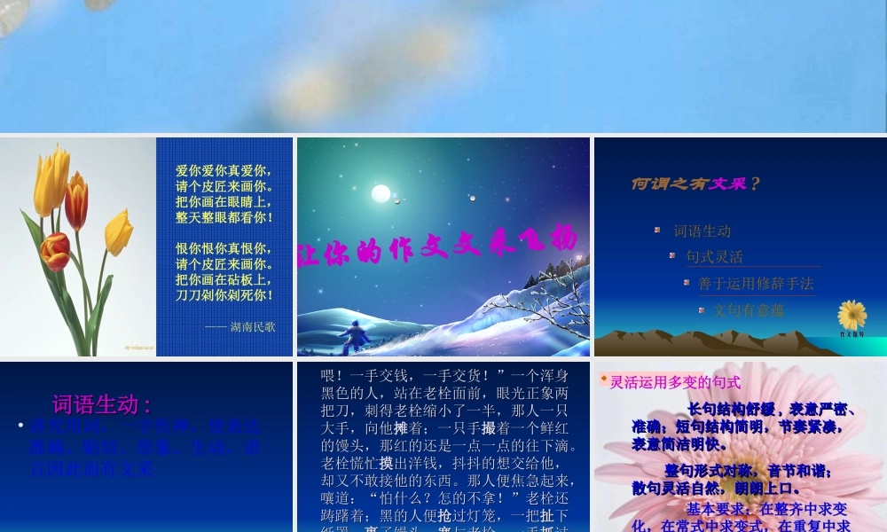 作文指导：让你的作文文采飞扬