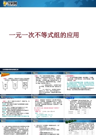 [名校联盟]江西省吉安县油田中学七年级数学下册《一元一次不等式组的应用》课件