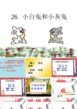 一下小白兔和小灰兔ppt3