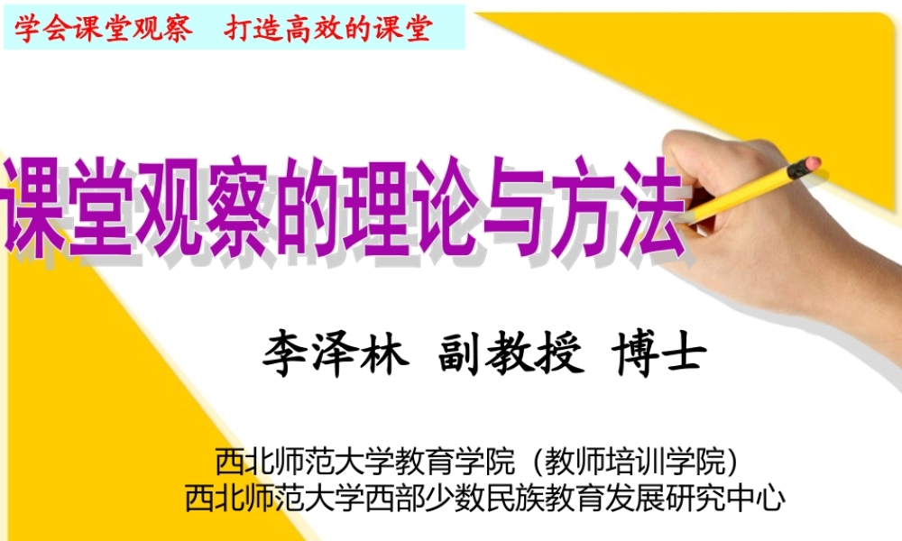 (李泽林)课堂观察的基本理论与方法