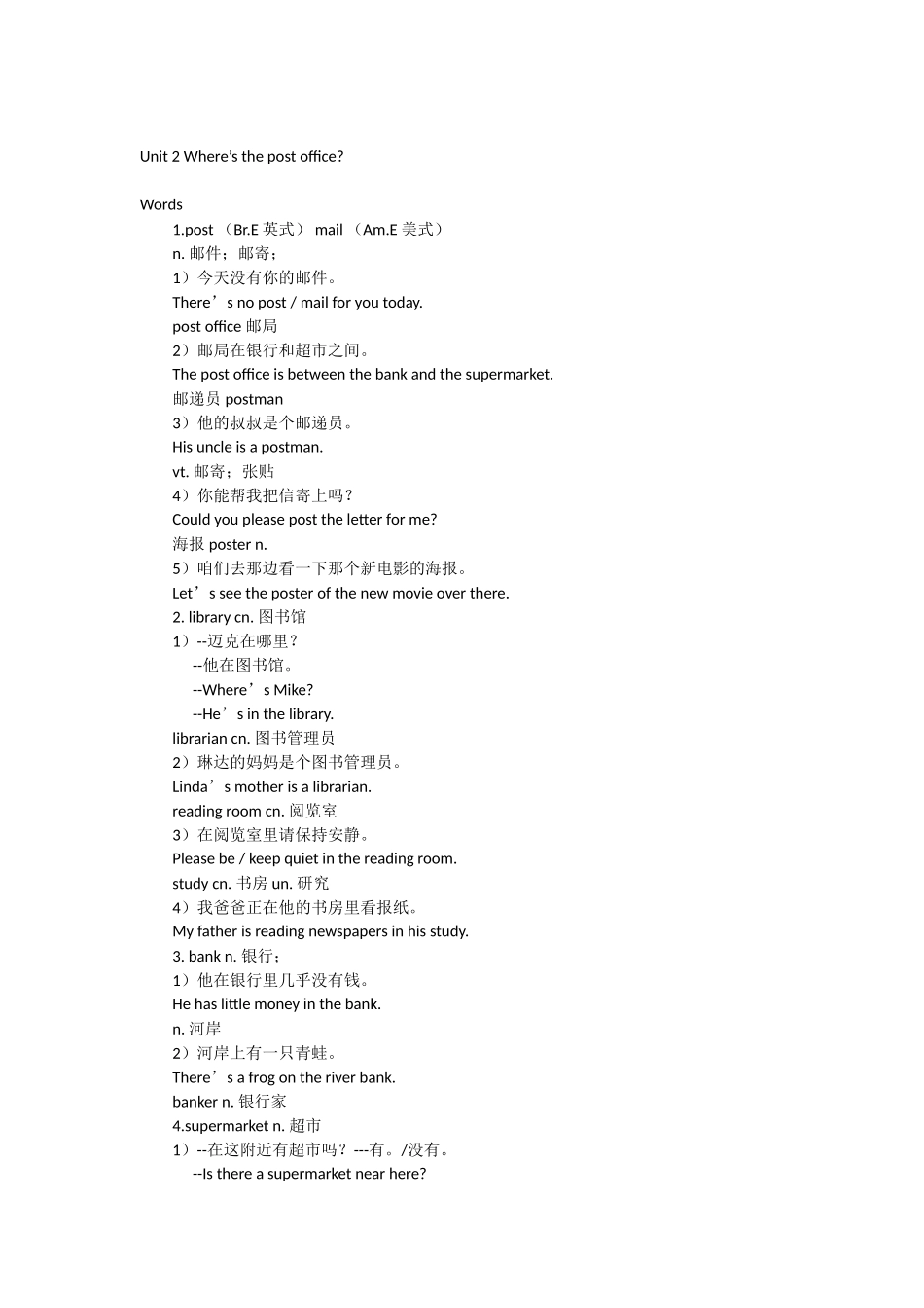 Unit2Where’sthepostoffice_第1页