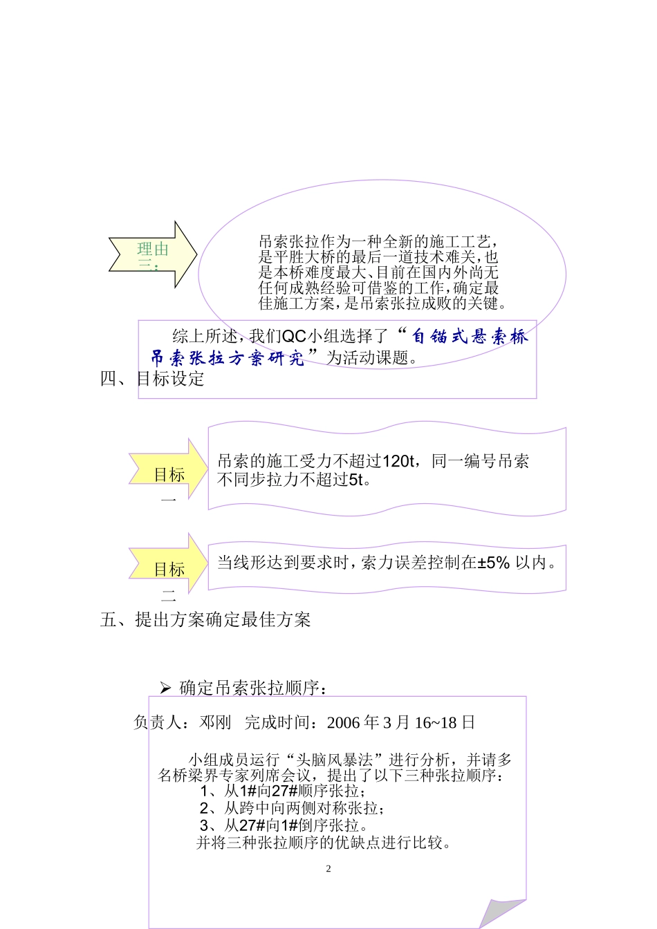 自锚式悬索桥吊索张拉方案研究QC_第2页