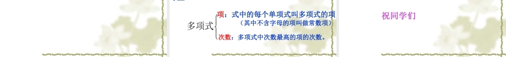 人教版七年级上册：2.1.2《整式-多项式》ppt课件