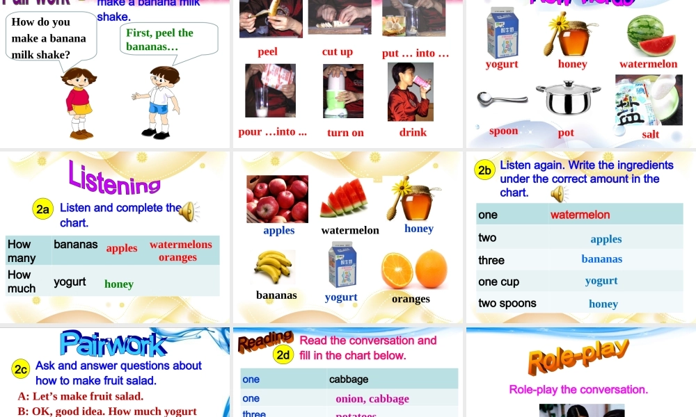 Unit8Howdoyoumakeabananamilkshake课件