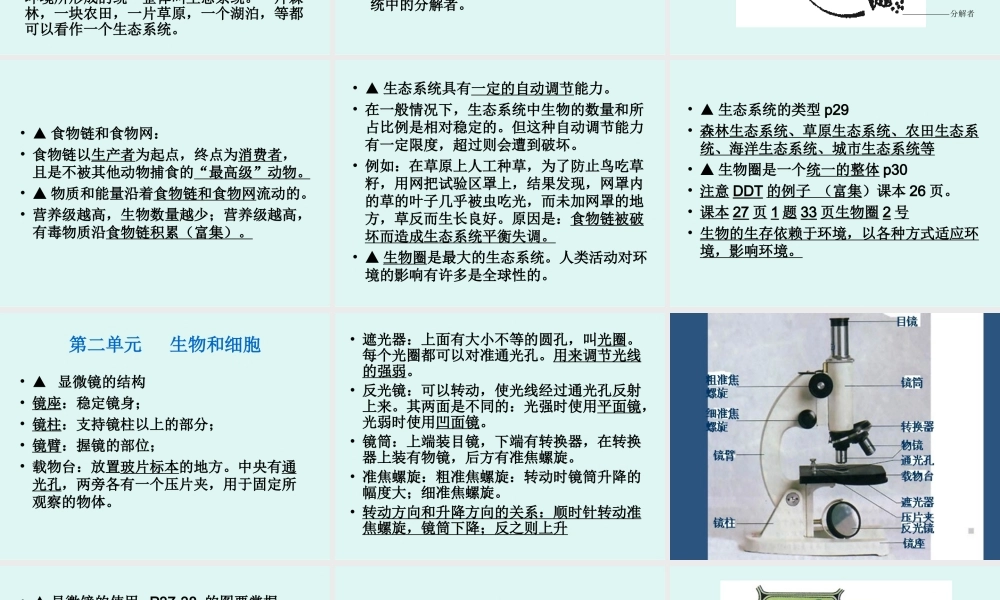 初一生物七年级生物七年级生物期末复习提纲课件(上册)2