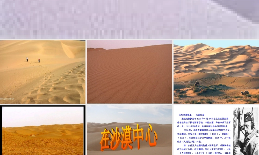 ((人教版))[[初一语文课件]]七年级语文下册第22课《在沙漠中心》PPT课件