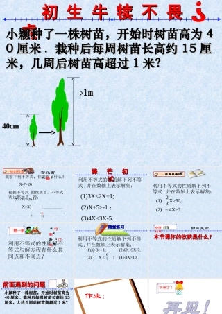 不等式的性质1.1《不等式(第2课时)》课件(人教新课标七年级下)