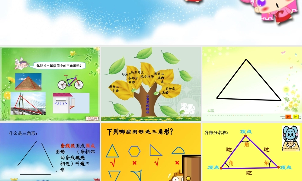 小学数学2011版本小学四年级三角形的特性.1-三角形的特性课件-(2)